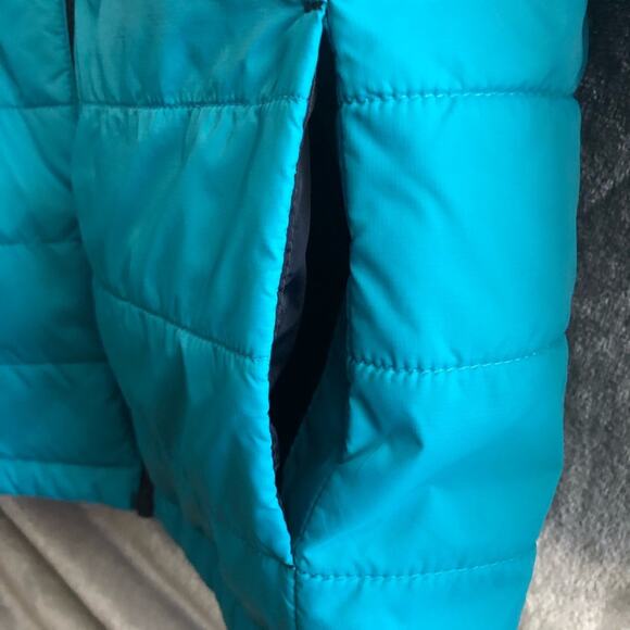 Lands’ End Youth Boys Teal Mock Neck Puffer Jacket Reg Size Large 14H-16H - Picture 4 of 10